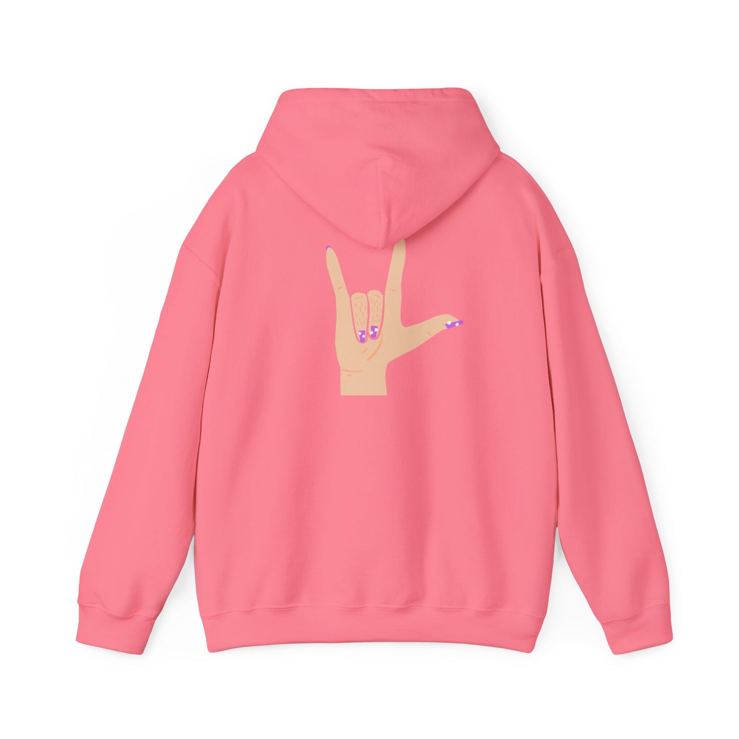 Heavy Blend™ Hooded Sweatshirt - Love Hand Sign Graphic